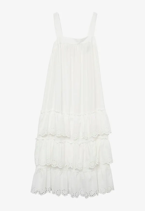 Vero Moda - Klänning vmPeach SL 7/8 Dress Wvn - Vit – Ellos