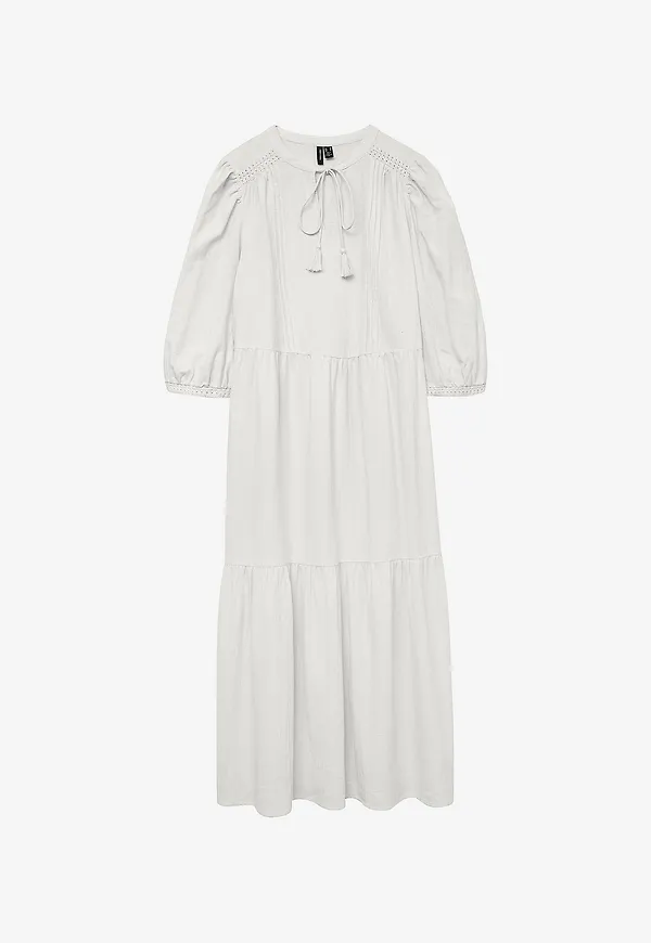 Vero Moda - Klänning vmPretty 3/4 Long Dress Wvn - Vit – Ellos