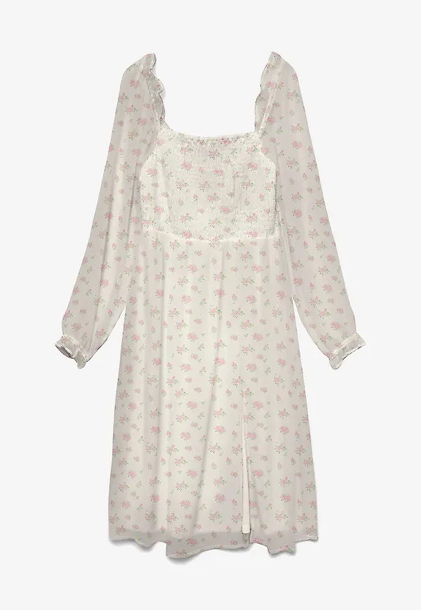 Vero Moda - Klänning vmSmilla LS Calf Smock Dress Wvn - Vit – Ellos