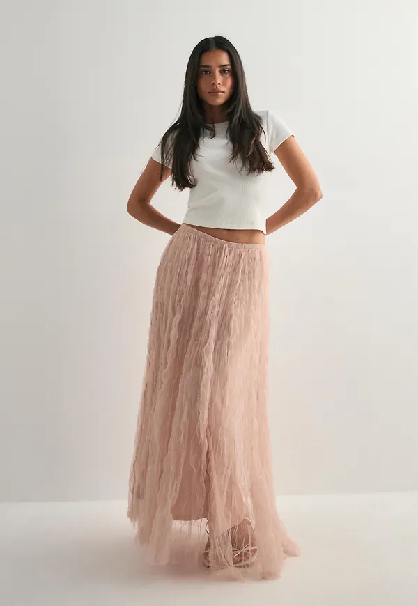 Vero Moda - Rosa - Vmcaralia Hw Mesh Skirt Exp
