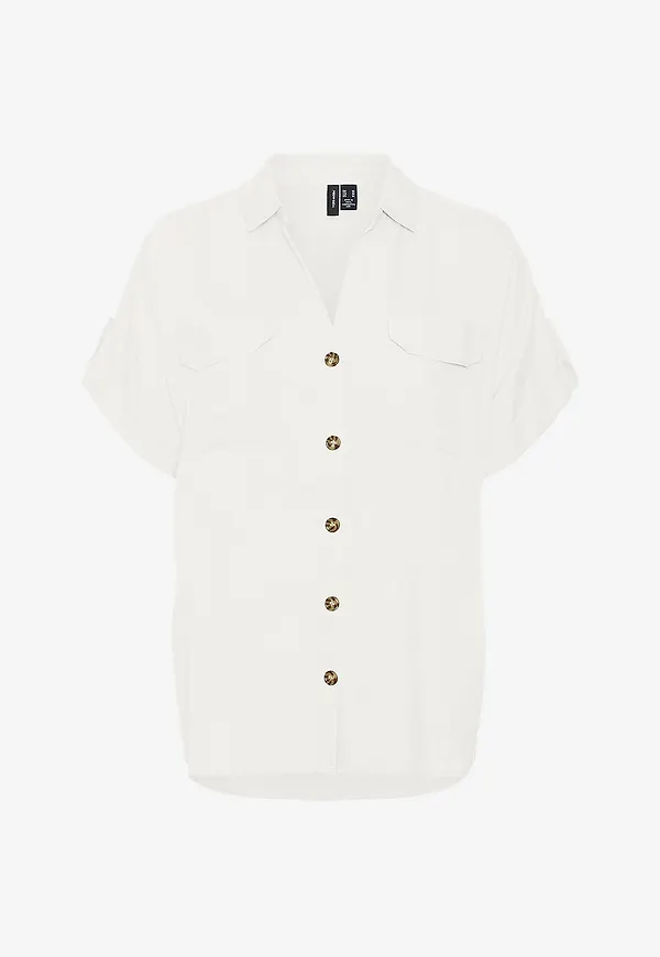 Vero Moda - Skjorta vmBumpy S/S Shirt Wvn - Vit