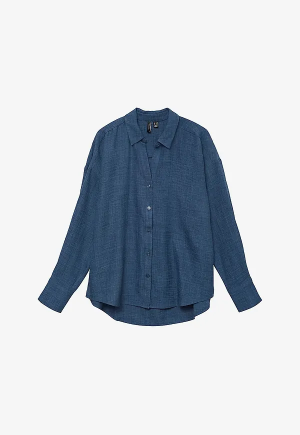 Vero Moda - Skjorta vmMelaney Queeny LS Shirt - Blå
