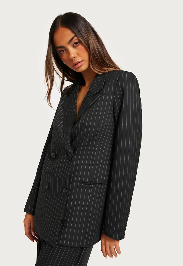 Vero Moda - Svart - Vmlyla Ls Pinstripe Blazer