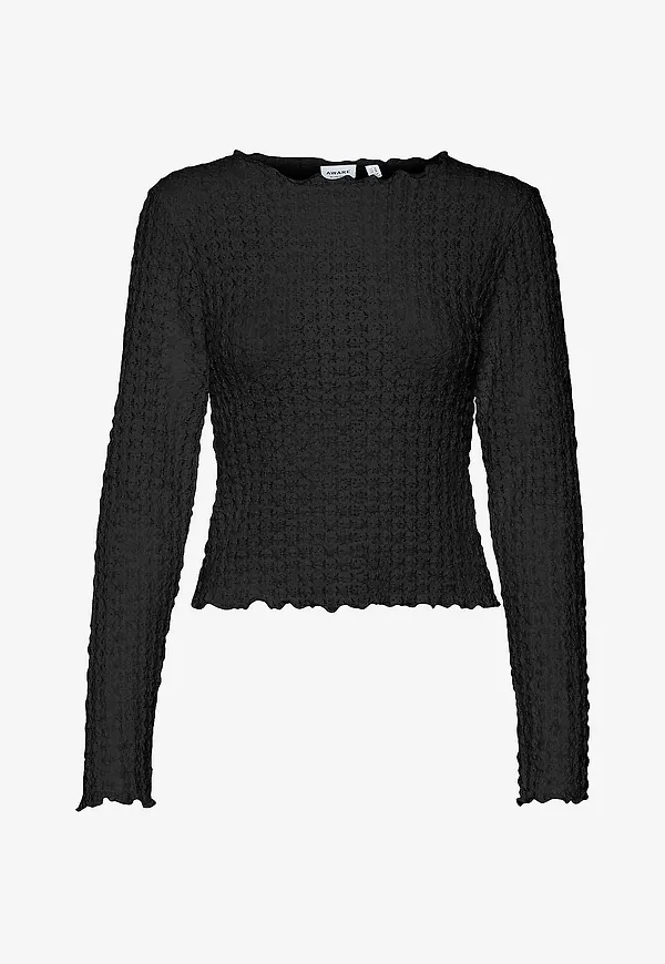 Vero Moda - Topp vmShelby LS O-neck Short Top Vma - Svart