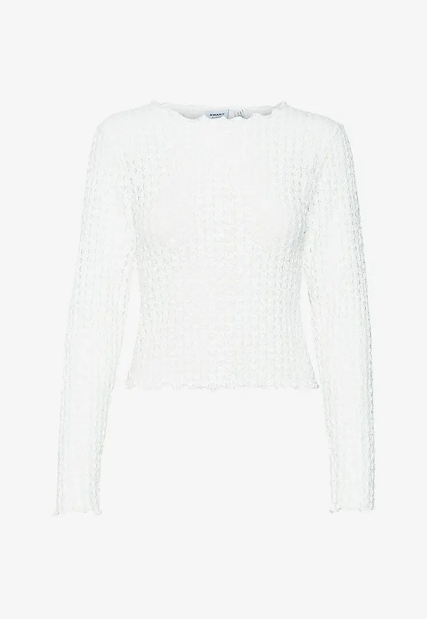 Vero Moda - Topp vmShelby LS O-neck Short Top Vma - Vit