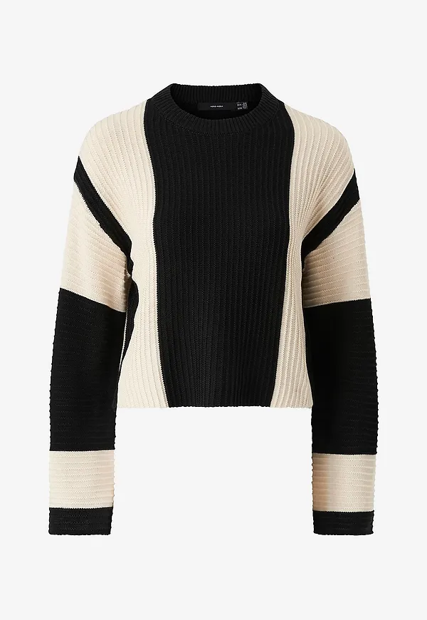 Vero Moda - Tröja vmGigi LS O-neck Pullover Lcs Rep - Svart