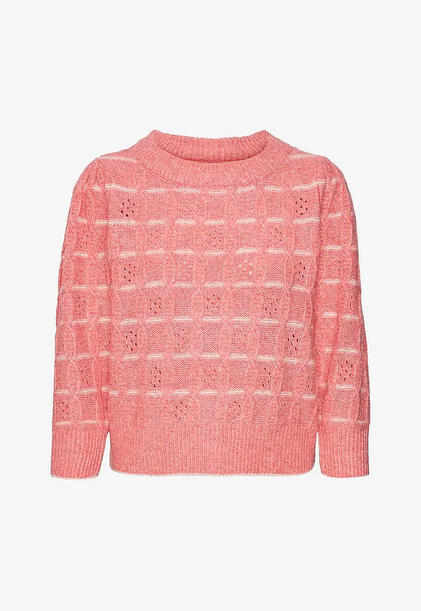 Vero Moda - Tröja vmNewleonor 3/4 O-neck Pullover - Röd