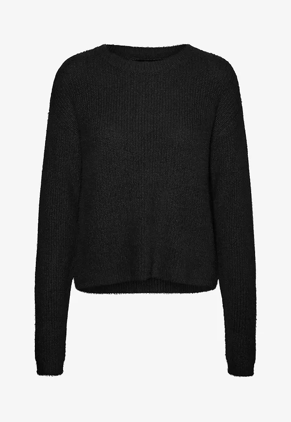 Vero Moda - Tröja vmPuff LS O-neck Pullover - Svart
