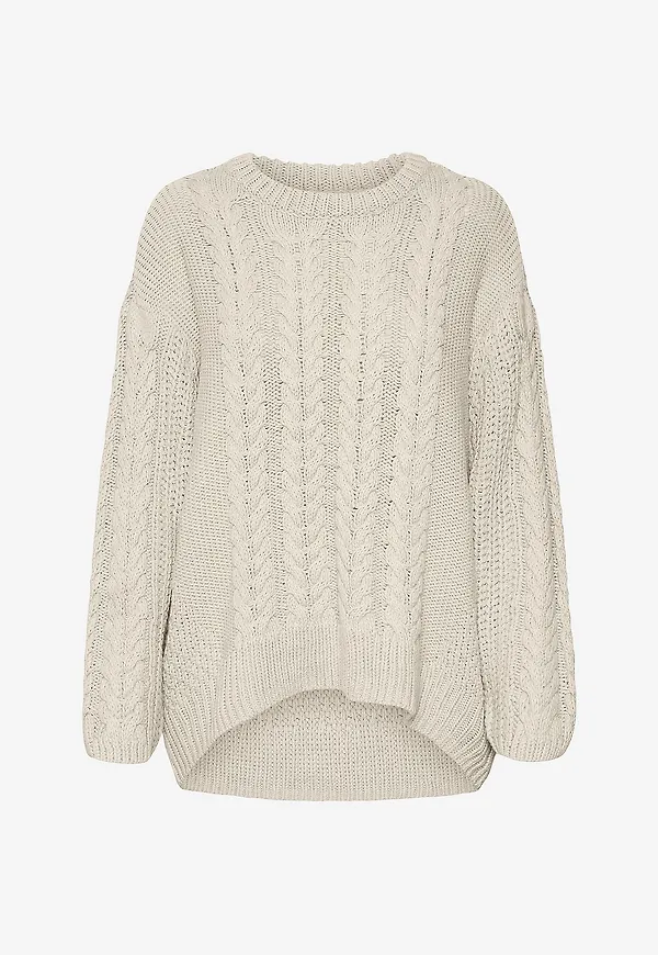 Vero Moda - Tröja vmSveacable LS O-neck Pullover GA B - Beige