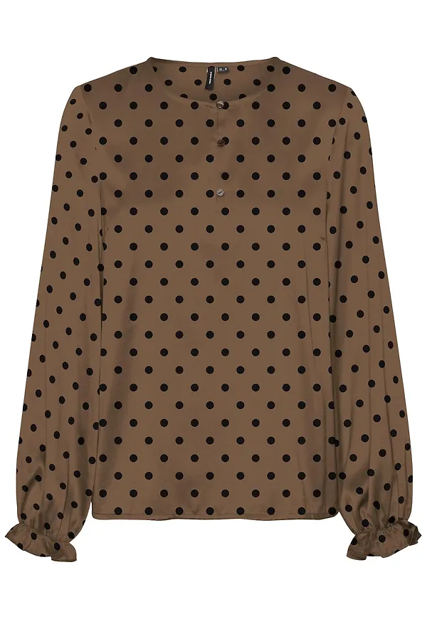 VERO MODA Blus 'Essi' brun / svart