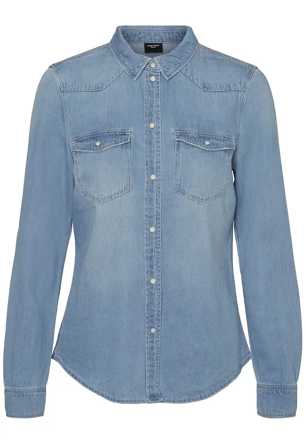 VERO MODA Blus 'Maria' blå denim