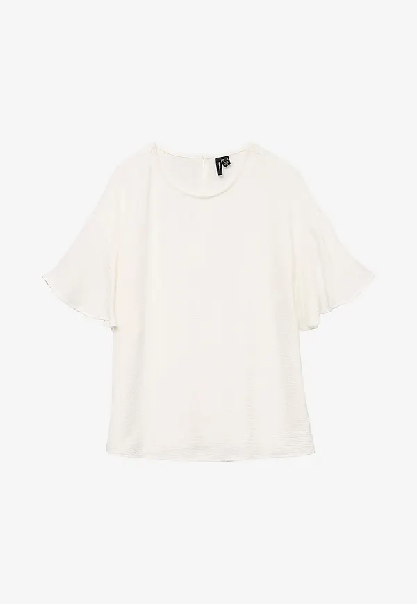 Vero Moda - Blus Vmalva Wide SS Top Wvn GA - Vit