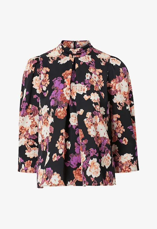 Vero Moda - Blus vmBella 7/8 High Neck Top - Svart