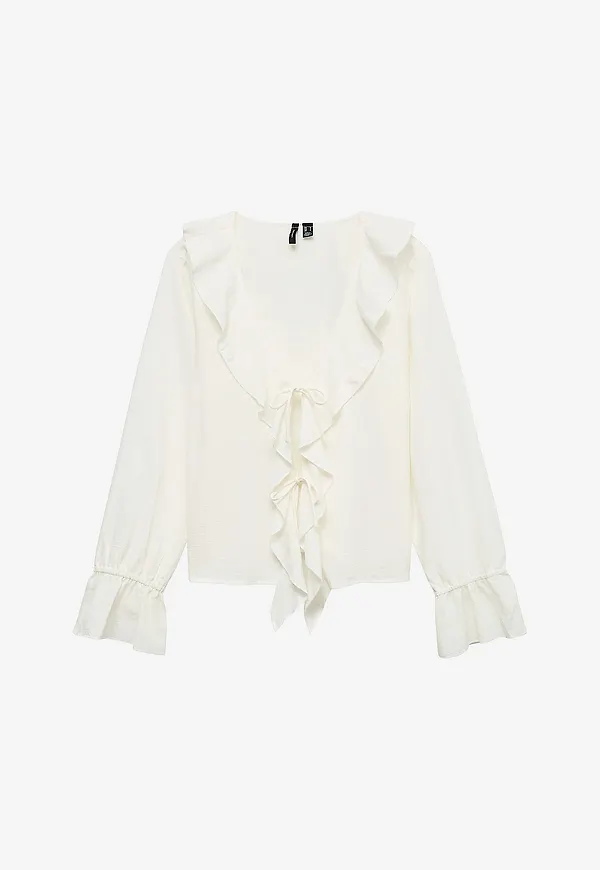 Vero Moda - Blus vmJamie Tie LS Wvn - Vit