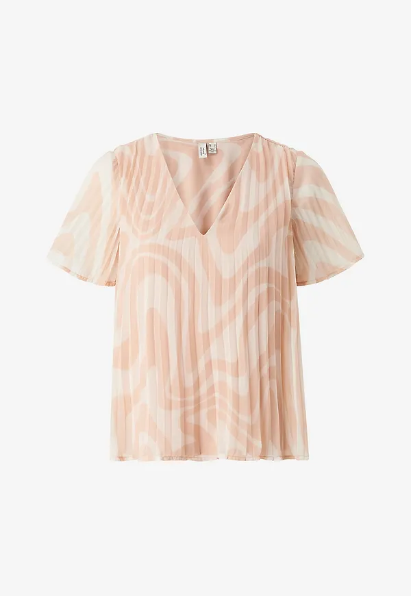 Vero Moda - Blus vmKate S/S V-neck Top Wvn - Beige