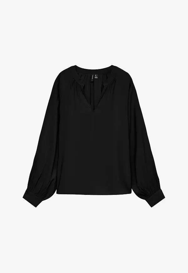 Vero Moda - Blus Vmlouisa Ls Top Wvn - Svart
