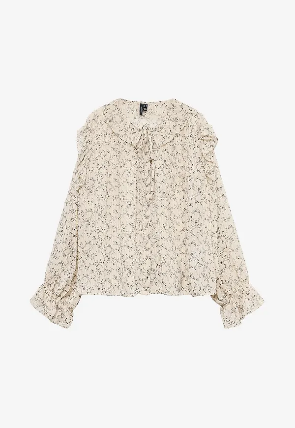 Vero Moda - Blus vmPetra LS Wvn GA - Beige