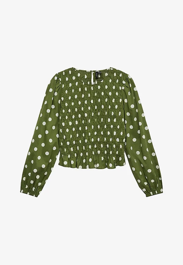 Vero Moda - Blus vmRoxy LS Smock - Grön