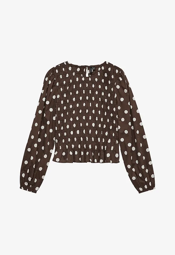Vero Moda - Blus vmRoxy LS Smock - Brun
