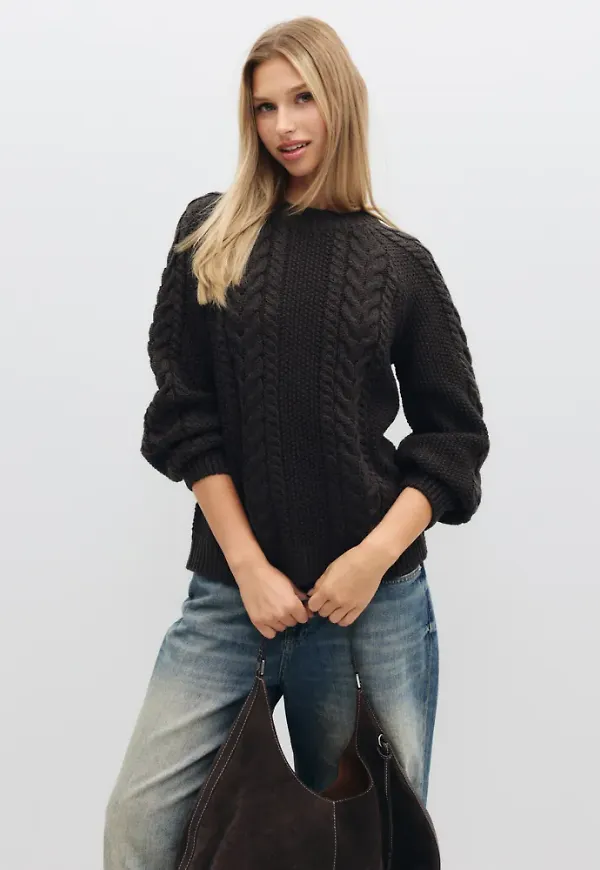 Vero Moda - Brun - Awtoa Ls O-Neck Knit Noos