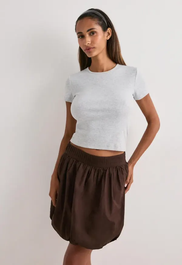 Vero Moda - Brun - Vmesther Hw Short Balloon Skirt Wvn