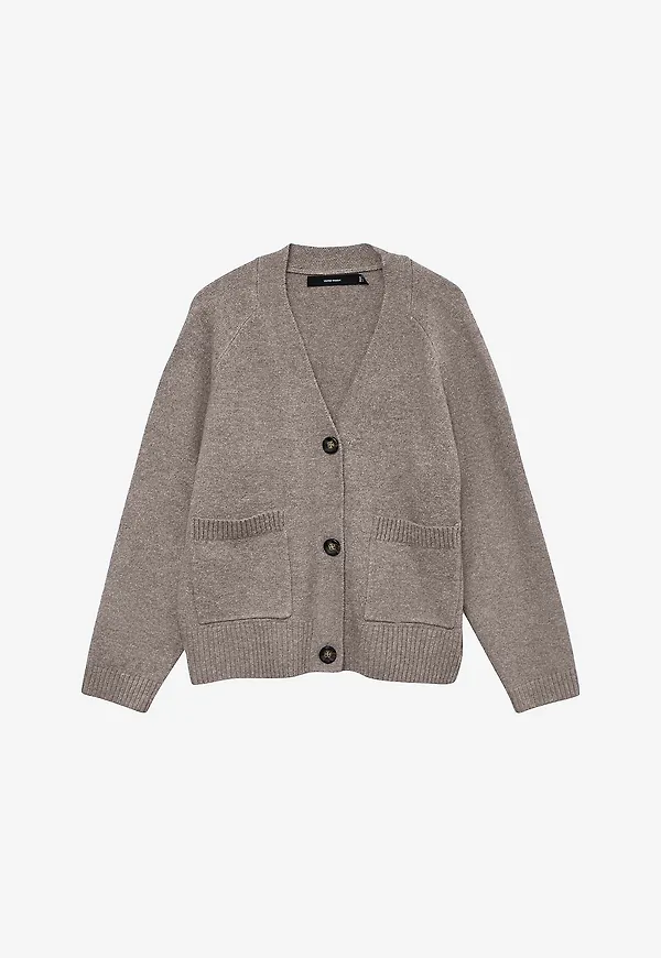 Vero Moda - Cardigan vmBoom LS V-neck Button Cardigan - Grå