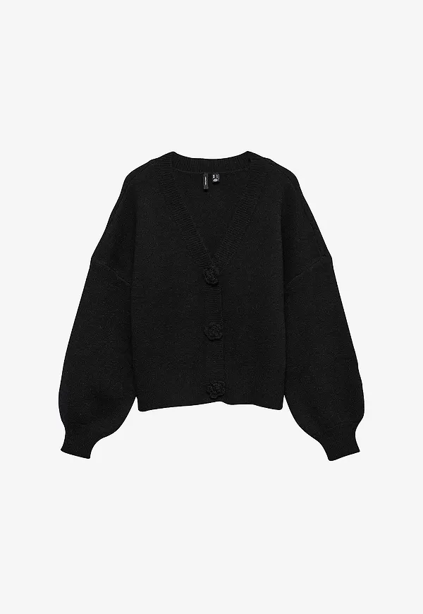 Vero Moda - Cardigan vmCarrie LS Rose Knit Cardigan Exp - Svart