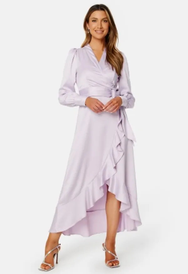 VERO MODA Celine LS Wrap Dress Lavender Fog L
