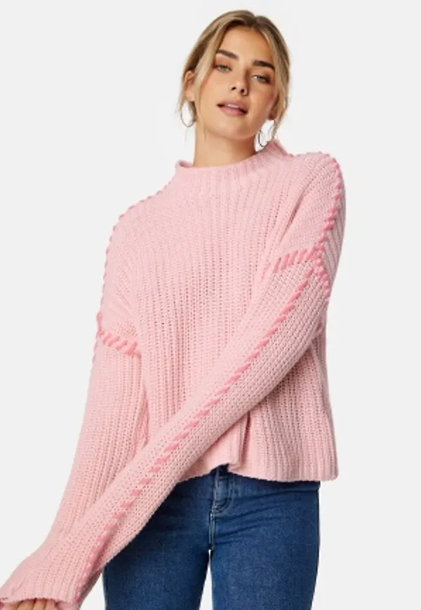 VERO MODA Cream LS Funnelneck Pullover Roseate Spoonbil Sac XS