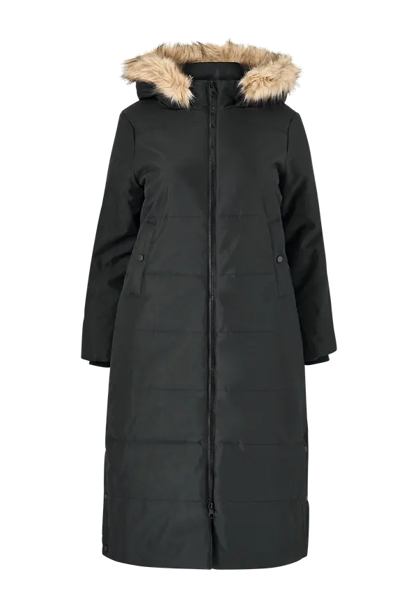 Vero Moda Curve - Kappa vmAddison Long Coat Curve - Svart