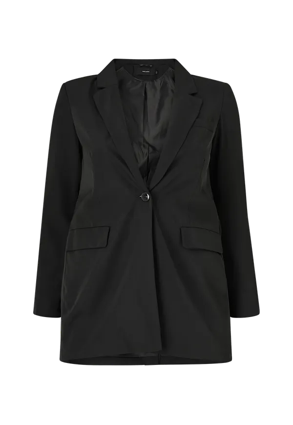 Vero Moda Curve - Kavaj vmDolores L/S Long Blazer - Svart