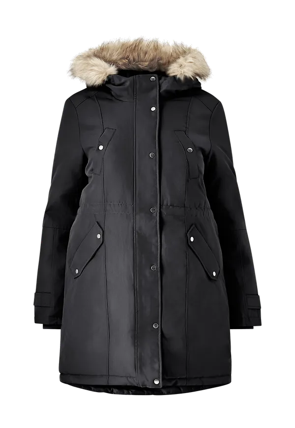 Vero Moda Curve - Parkas vmTrok AW22 3/4 Parka Curve - Svart - 48