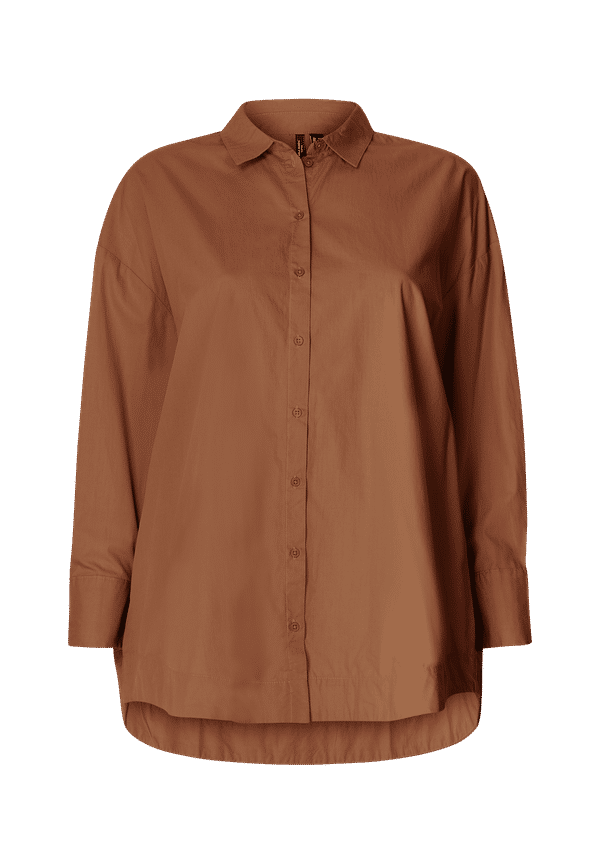Vero Moda Curve - Skjorta vmBianca Ric LS Oversize Shirt - Brun