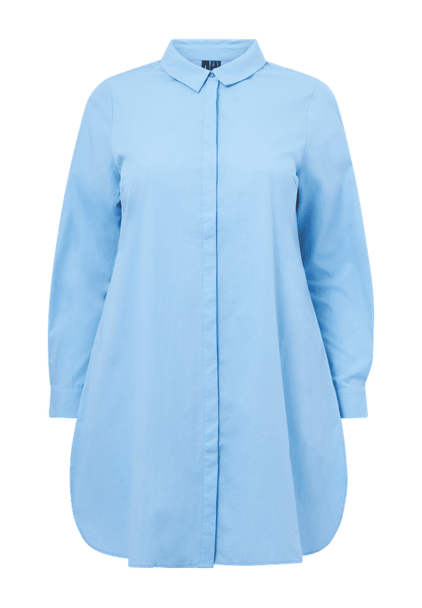 Vero Moda Curve - Skjorta vmShana LS Long Shirt - K Curve - Blå