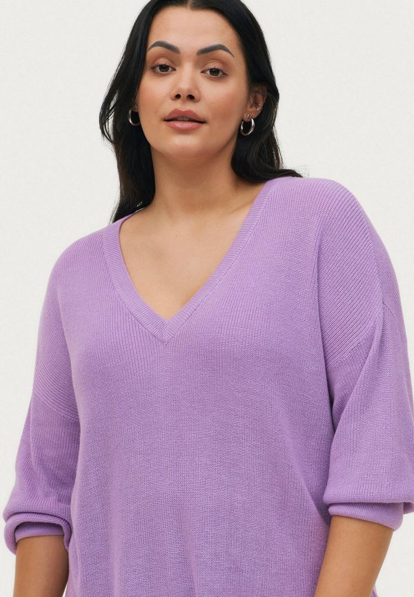 Vero Moda Curve - Tröja vmTulex 3/4 Long V-neck Blouse - Rosa