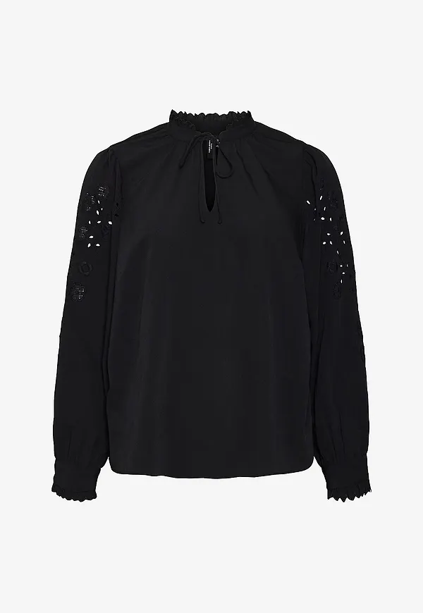 Vero Moda Curve - Blus vmcDafne LS Top Wvn Curve - Svart