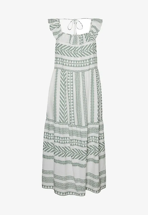 Vero Moda Curve - Maxiklänning vmcDicthe SL Ankle Dress Wvn Curve - Grön