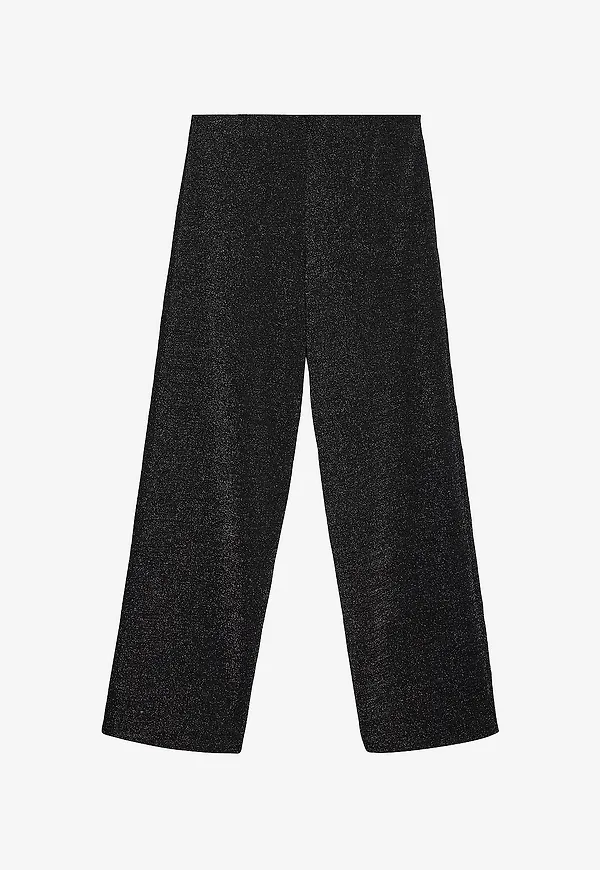 Vero Moda Curve - Byxor vmcBerlin MW Wide Glitter - Svart
