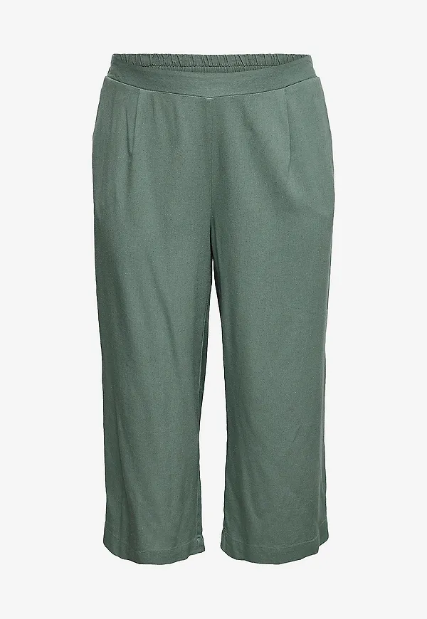 Vero Moda Curve - Byxor vmcMymilo H/W Culotte Wvn GA C - Grön