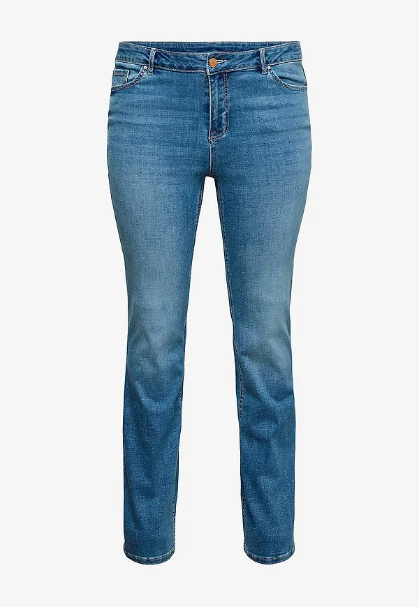 Vero Moda Curve - Jeans vmcFlash MR Straight Li347 GA - Blå