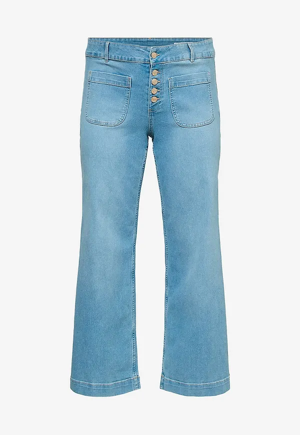 Vero Moda Curve - Jeans vmcKayla HR Wide Button Mix G - Blå