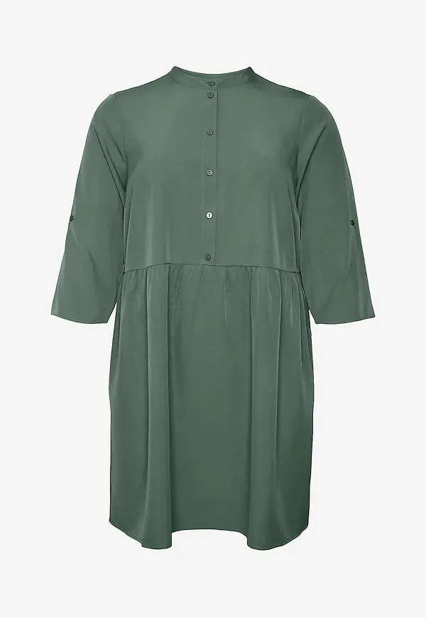 Vero Moda Curve - Klänning vmcEva Fold-up Short Dress - Grön