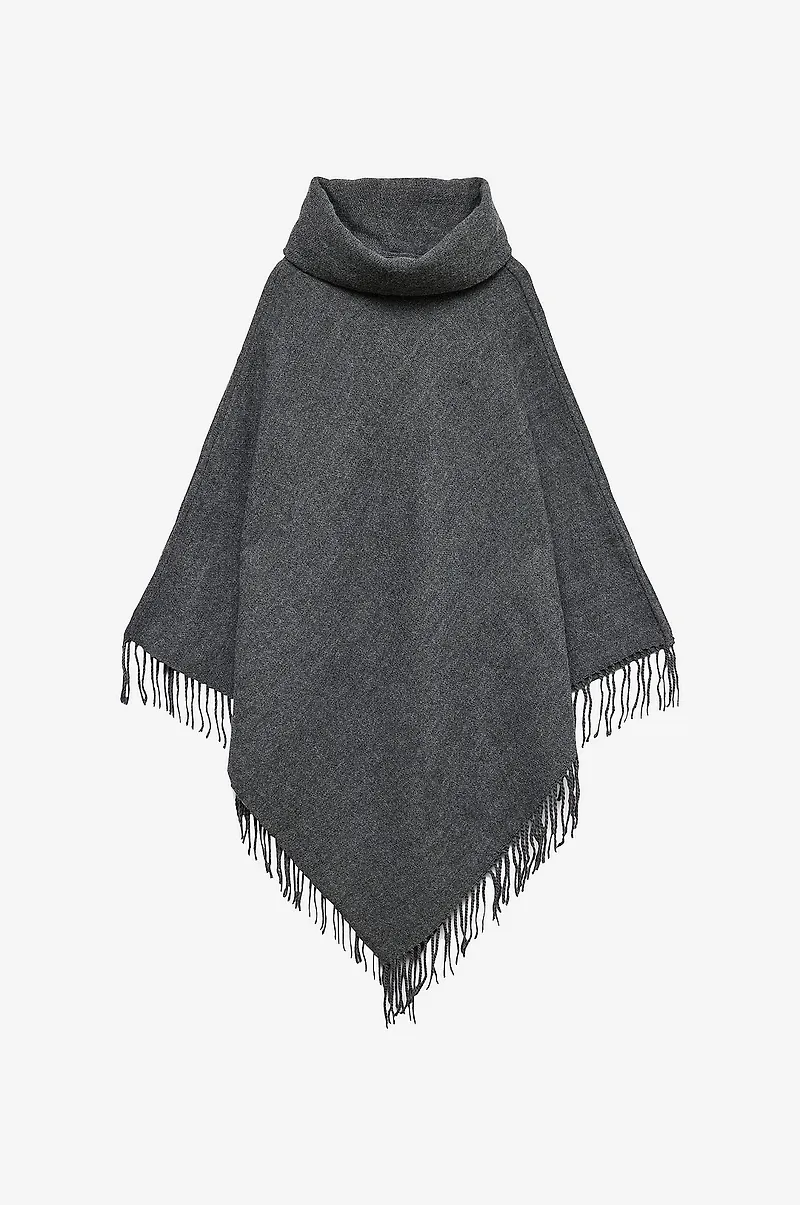 Vero Moda Curve - Poncho vmcKleo Poncho Rep Cur - Grå