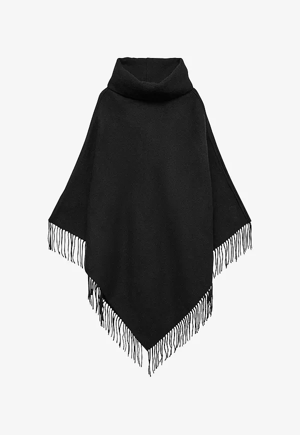 Vero Moda Curve - Poncho vmcKleo Poncho Rep Cur - Svart