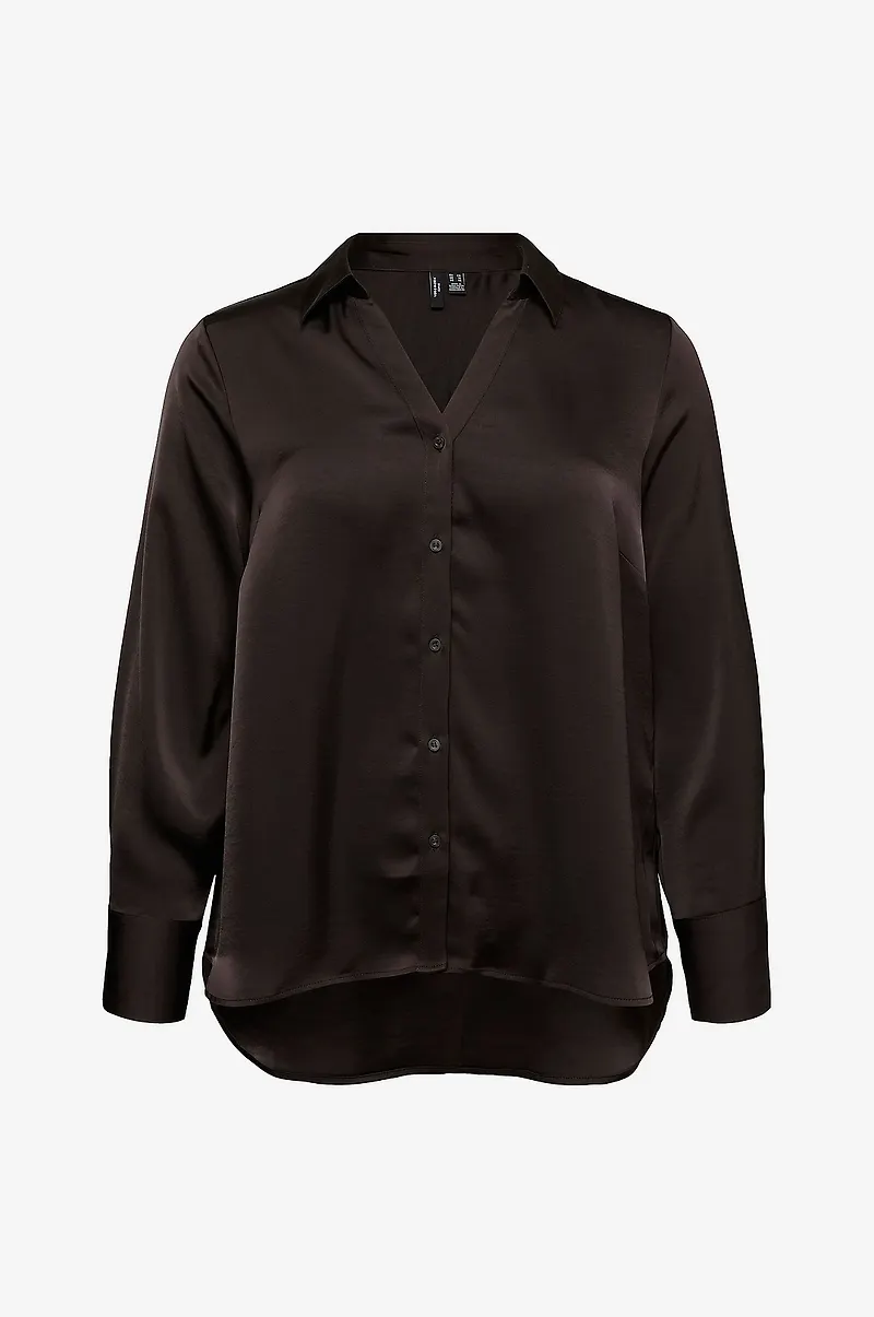 Vero Moda Curve - Skjorta Vmmiro Ls Shirt Wvncur - Brun