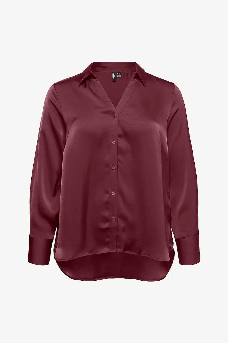 Vero Moda Curve - Skjorta Vmmiro Ls Shirt Wvncur - Röd