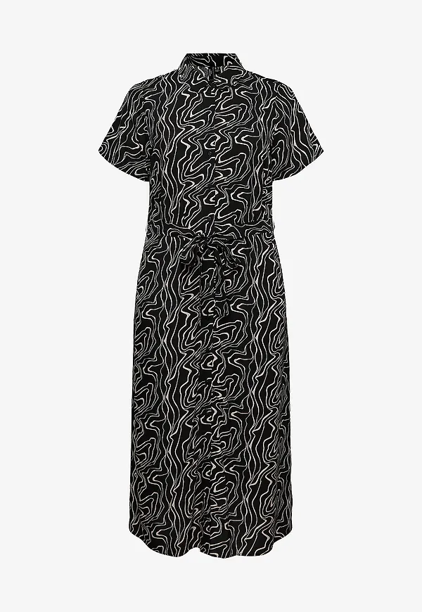 Vero Moda Curve - Skjortklänning vmCeasy Joy S/S Long Shirt Dress WV - Svart