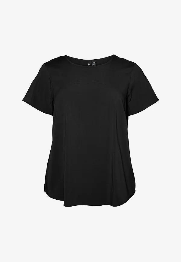 Vero Moda Curve - Topp vmcBella SS Top Wvn - Svart