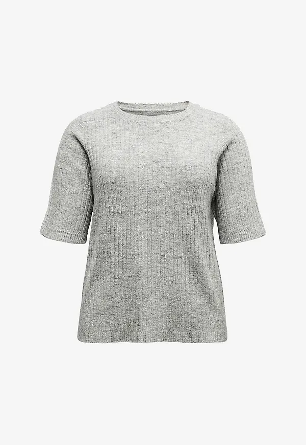 Vero Moda Curve - Tröja vmcSally 2/4 O-neck Pullover Cur - Grå