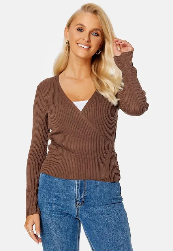 VERO MODA Estela LS Wrap Blouse GA Aztec M